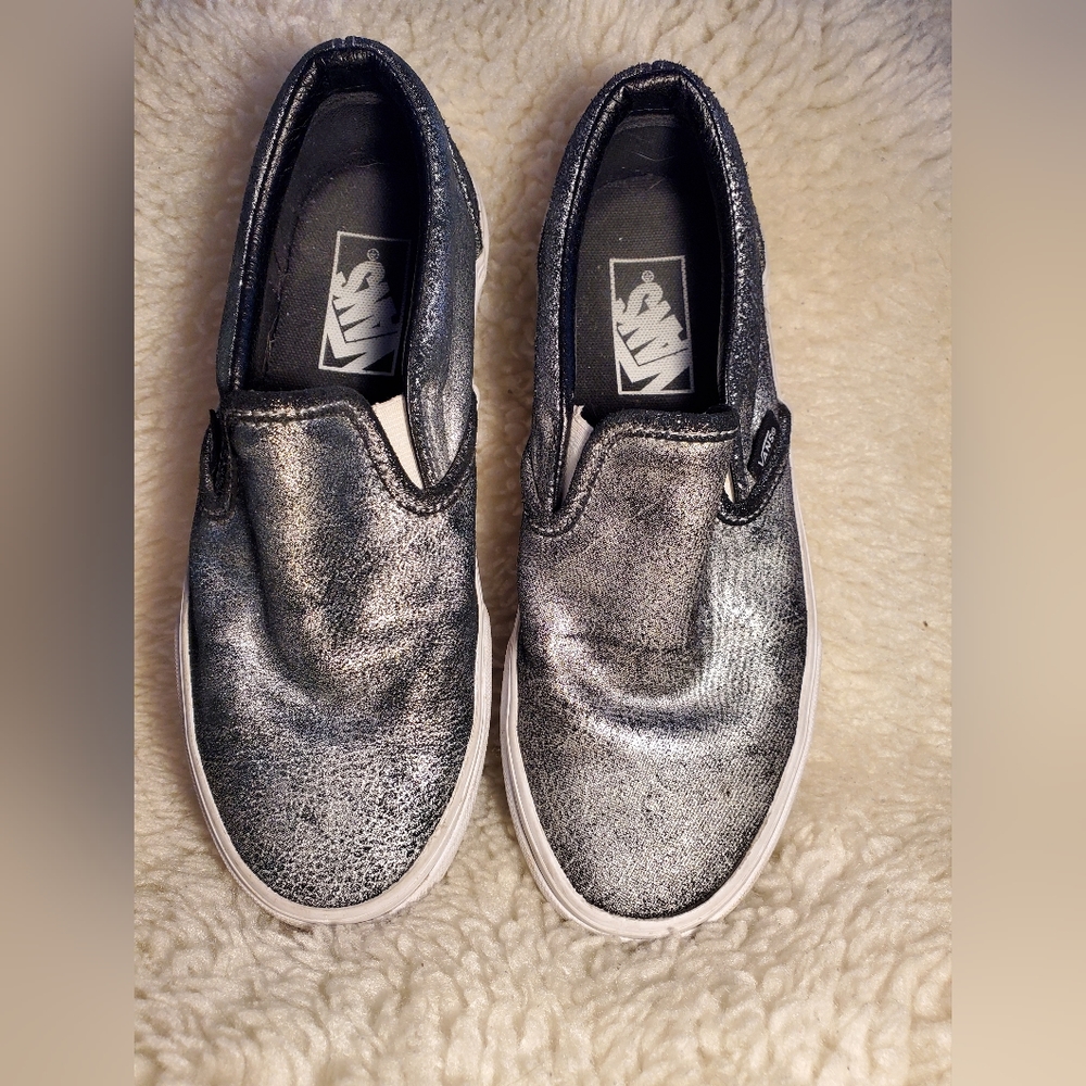 Black Pewter Vans Classic Slip-Ons